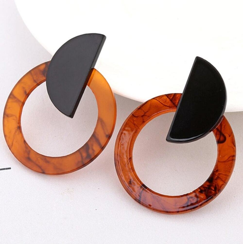 Caiden Semi-Circle Round Drop Earrings